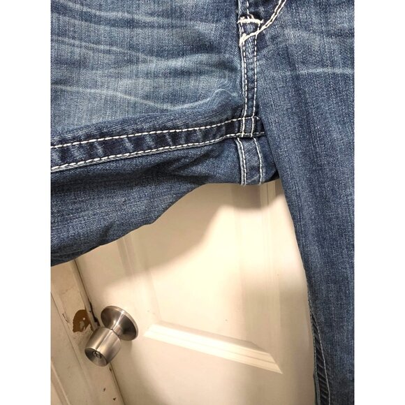 Ariat Women's Blue Denim Bootcut Jeans Size 32LWith Embroidered Back Pockets - Picture 8 of 10